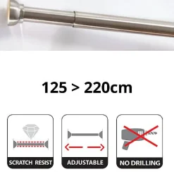 Spirella Douchestang Kreta 125-220Cm Zilver Geborsteld|Brico New