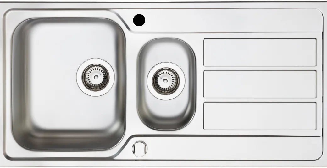 Spoelbak Athena 1,5 Bak 100X50Cm Met Afdruiprek Rvs|Brico New
