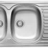 Spoelbak Auror 2 Bakken 116X50Cm Met Afdruiprek Rvs|Brico Discount