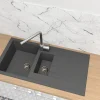 Spoelbak Cube 1,5 Bak 100X50X21Cm Composiet Betongrijs|Brico