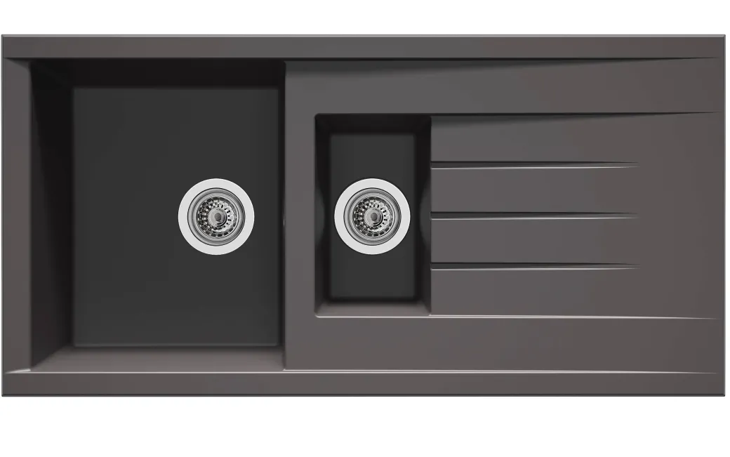 Spoelbak Cube 1,5 Bak 100X50X21Cm Composiet Betongrijs|Brico