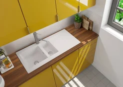 Spoelbak Einna 1,5 Bak 100X50X20Cm Composiet Wit|Brico Clearance