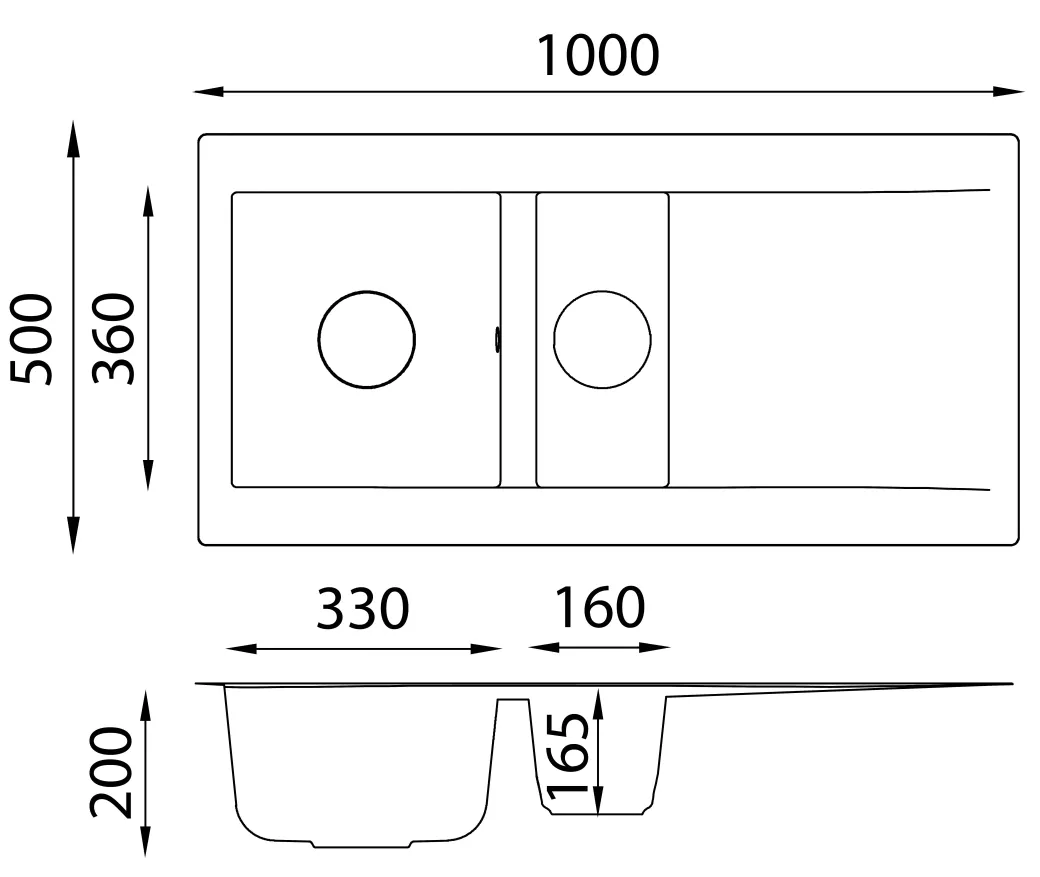 Spoelbak Einna 1,5 Bak 100X50X20Cm Composiet Wit|Brico Clearance