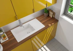 Spoelbak Einna 1 Xl Bak 86X50X20Cm Composiet Wit|Brico Clearance