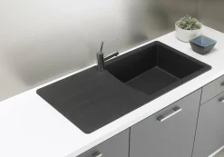 Spoelbak Vogua 1 Xl Bak 100X50X21Cm Composiet Zwart|Brico Clearance