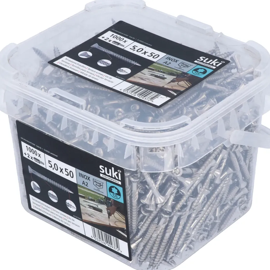 Brico Tuinbeslag & Terrasschroeven-Suki Terrasschroef Performance 5,0X50 Rvs A2 T25