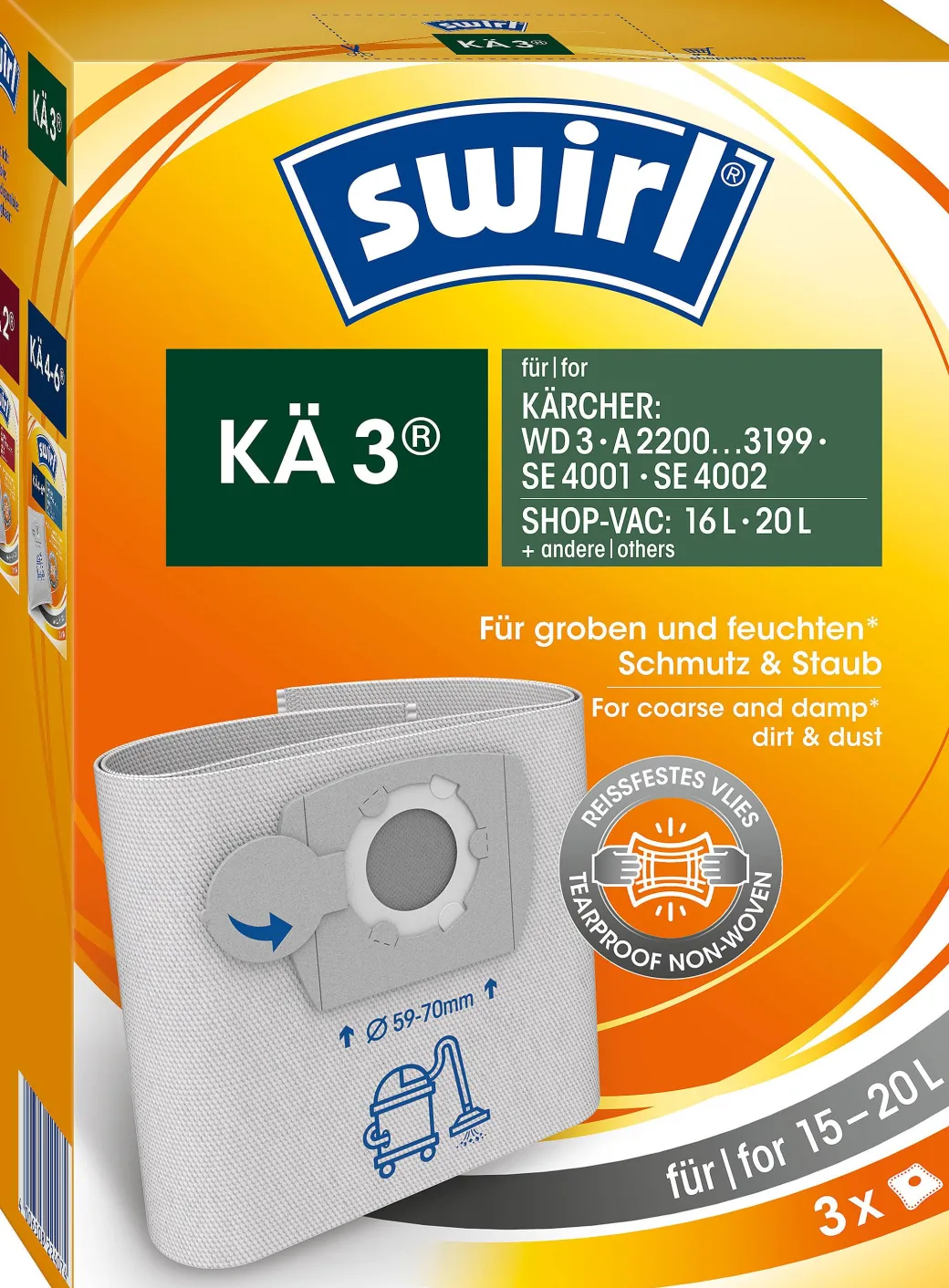 Swirl Stofzuigerzak Voor Alleszuiger Ka3 3 Stuks|Brico New