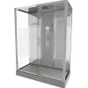 Technische Eigenschappen:75X150X215Cmbenodigde Hoogte Voor Installatie 230Cmmetaalgrijs Gelakte Aluminium Structuuromkeerbare Schuifdeur In 6 Mm Van Gehard Glasachterwand Van Grijs Gehard Glas Van 5 Mmcomposiet Houten Kolom Met Roestvrijstalen Plaatvoorwanden En Zijkanten Met Gematteerde Bandenversterkt Grijs Acryl Dak En Douchebakmagnetische Sluitingsiliconenvrije Montagetoebehoren: Rvs Regendouchekopanti-Kalksteen Multi-Jet Roestvrijstalen Hydromassagepaneelanti-Kalksteen Handdouchepvc-Slang Met Metallic Effectglazen Plankenverchroomd Roestvrijstalen Handvatmechanische Mengkraan90 Mm Afvoer Met Hoog Debietcomposiet Houten Roostergeleverd Met Aansluitslangen|Brico Best