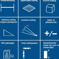 Techweise Laser Afstandsmeter 50M - Met Alle Meetopties|Brico Best