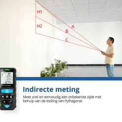 Techweise Laser Afstandsmeter 70M - Met Alle Meetopties|Brico Discount