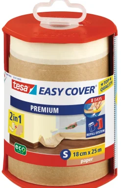 Brico Afplaktape-Tesa Afdekfolie Tesa Easy Cover Premium 18Cmx25M 2-In-1