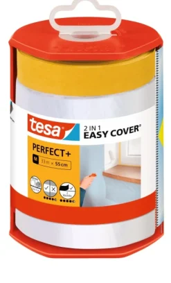 Brico Afdekfolie & Bescherming-Tesa Afplaktape Easy Cover Perfect + Dispenser & Refill 33Mx55Cm