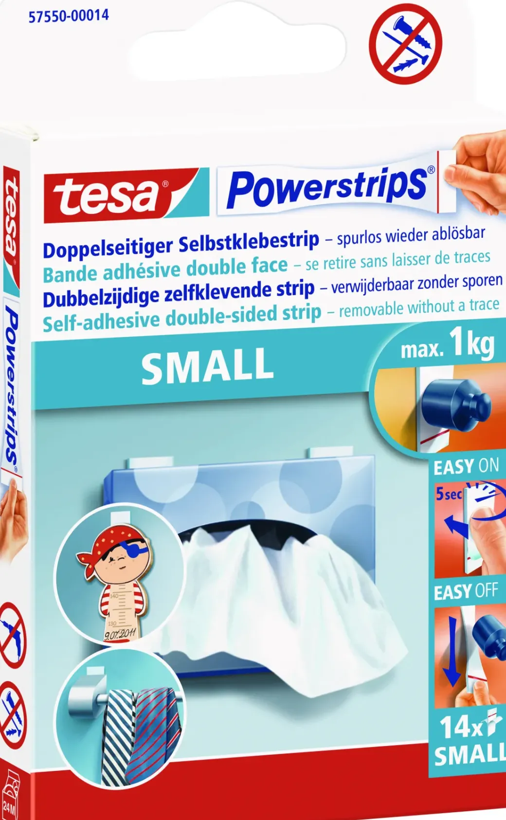 Brico Ophangsystemen-Tesa Powerbutton Haak Rond Glanzend Chroom 6Kg