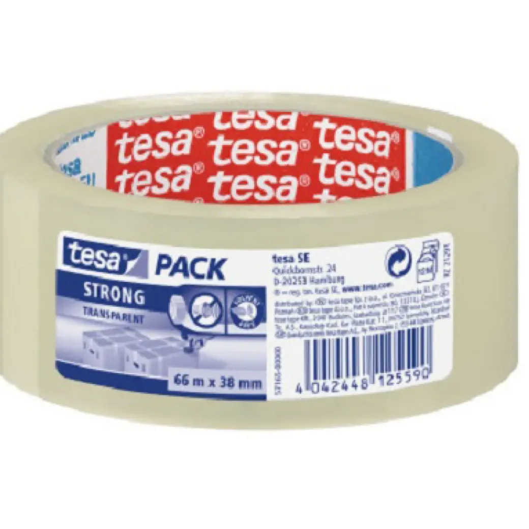 Brico Ducttape & Verpakkingstape-Tesa Verpakkingstape 'Pack Strong' Transparant 66 M X 38 Mm