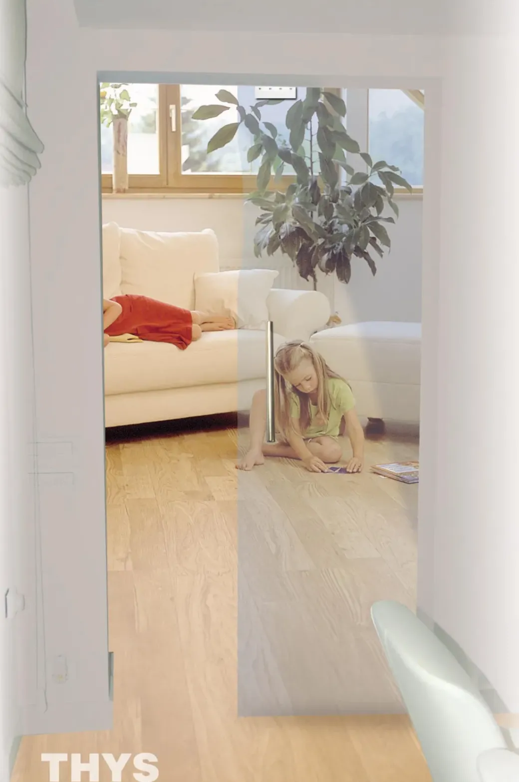 Brico Schuifdeuren-Thys Veiligheidsglas Schuifdeur 'Thytan Sliding' Helder 215X93Cm