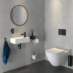 Tiger Caddy Toiletrolhouder Met Planchet Zwart|Brico New