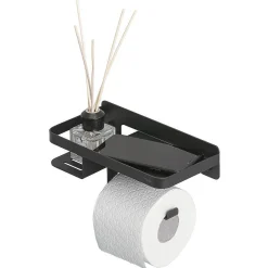 Tiger Caddy Toiletrolhouder Met Planchet Zwart|Brico New