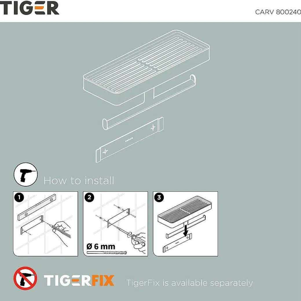 Tiger Carv Toiletrolhouder Met Planchet Zwart|Brico Sale