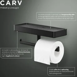 Tiger Carv Toiletrolhouder Met Planchet Zwart|Brico Sale