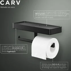 Tiger Carv Toiletrolhouder Met Planchet Zwart|Brico Sale