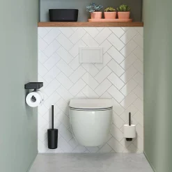 Tiger Carv Toiletrolhouder Met Planchet Zwart|Brico Sale