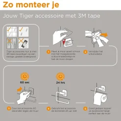 Tiger Reserverolhouder Colar Rvs Geborsteld|Brico
