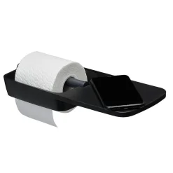 Tiger Tess Toiletrolhouder Met Planchet Zwart/Antraciet|Brico New