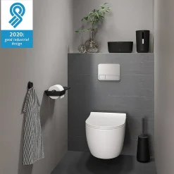 Tiger Tess Toiletrolhouder Met Planchet Zwart/Antraciet|Brico New