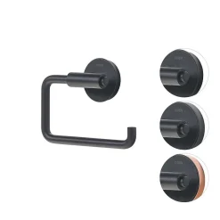 Tiger Toiletaccessoireset Urban Toiletborstel Met Houder + Toiletrolhouder Zonder Klep + Handdoekhaak Zwart|Brico Discount