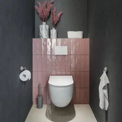 Tiger Toiletborstel Cata Met Houder Vrijstaand Grijs/ Marmerlook|Brico Best