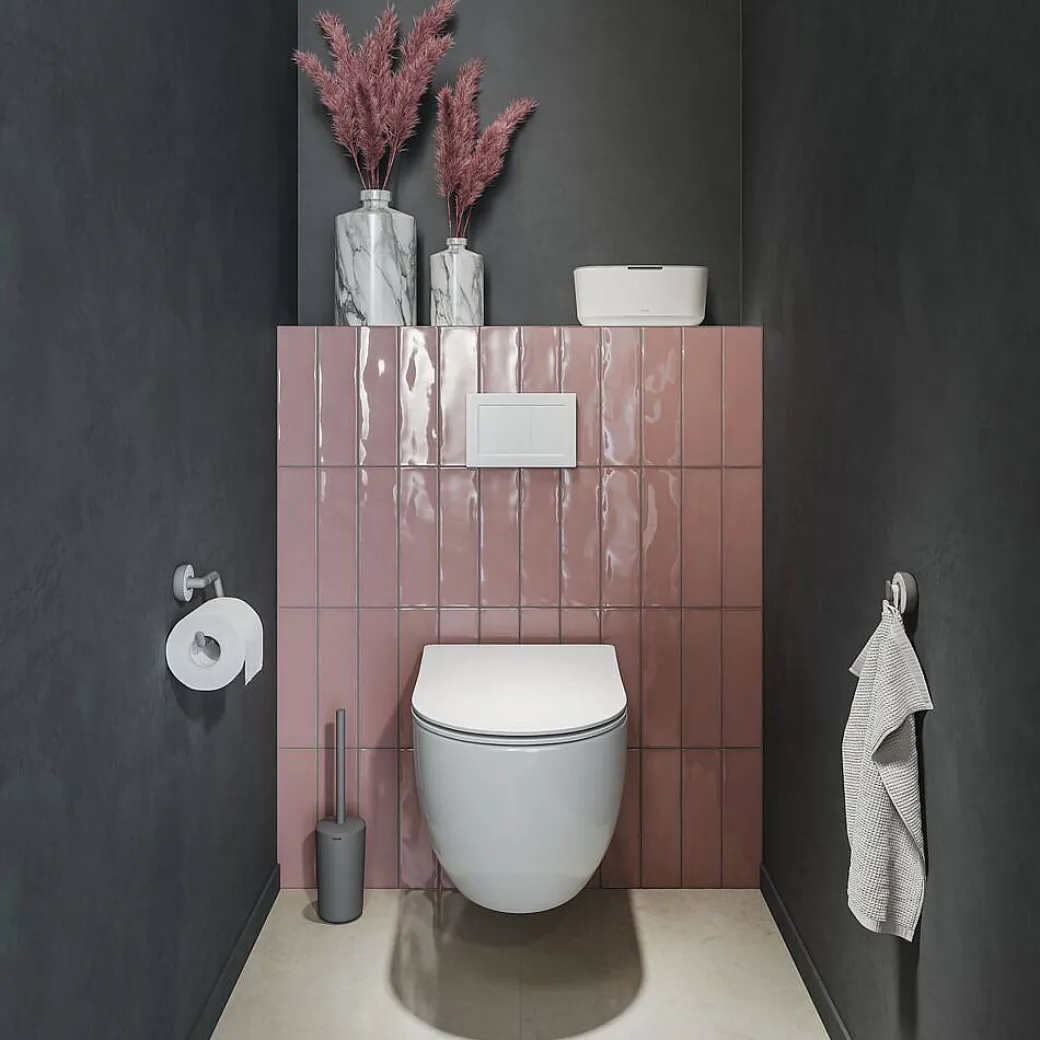 Tiger Toiletborstel Cata Met Houder Vrijstaand Grijs/ Marmerlook|Brico Best