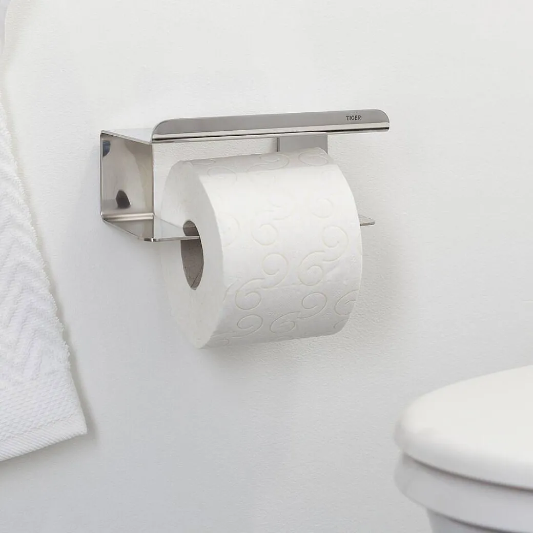 Tiger Toiletrolhouder Colar Met Planchet Rvs Gepolijst|Brico