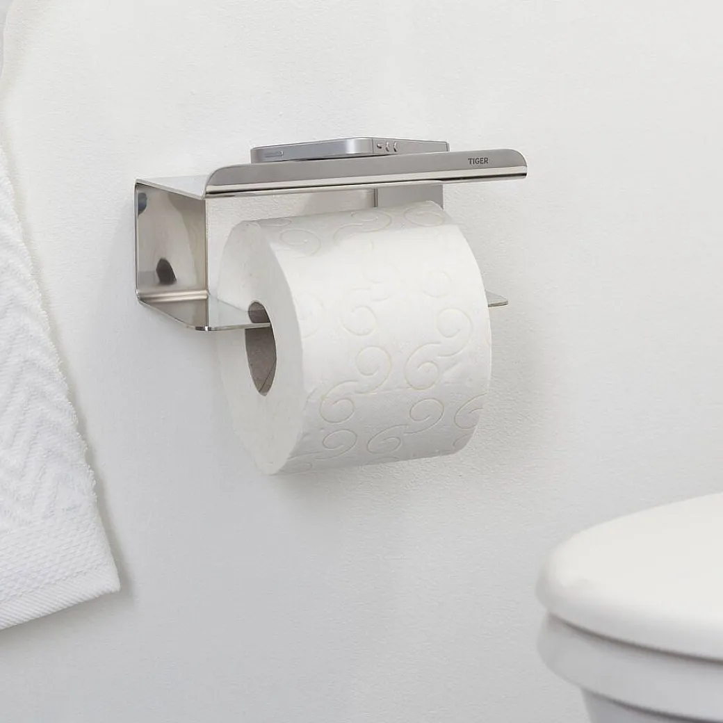 Tiger Toiletrolhouder Colar Met Planchet Rvs Gepolijst|Brico