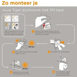 Tiger Toiletrolhouder Colar Met Planchet Rvs Gepolijst|Brico