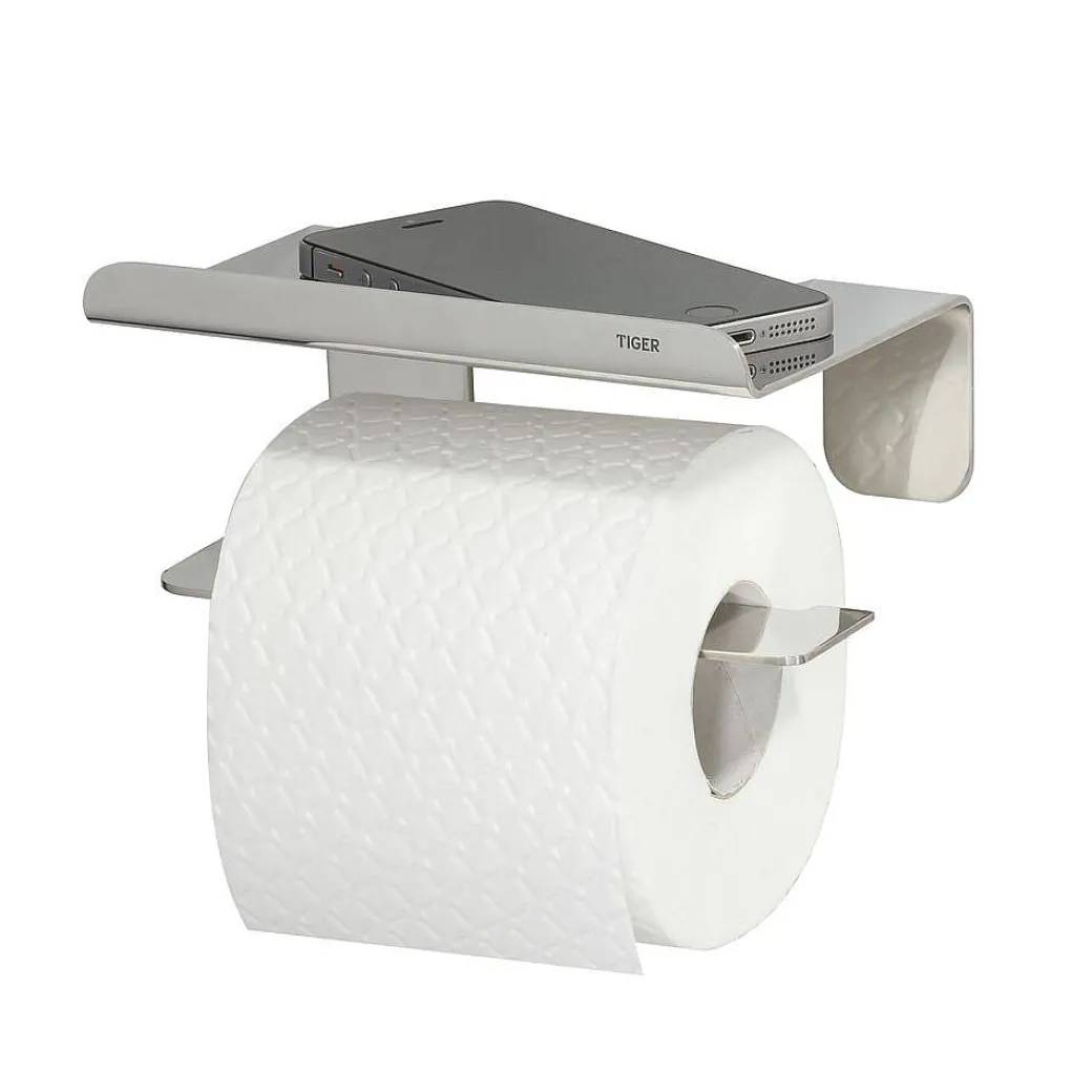 Tiger Toiletrolhouder Colar Met Planchet Rvs Gepolijst|Brico