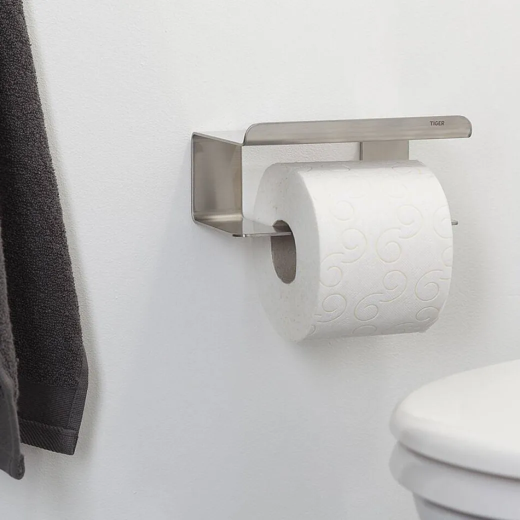 Tiger Toiletrolhouder Colar Met Planchet Rvs Geborsteld|Brico Discount