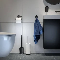 Tiger Toiletrolhouder Tune Metaal Geborsteld Zwart Hangend|Brico Discount