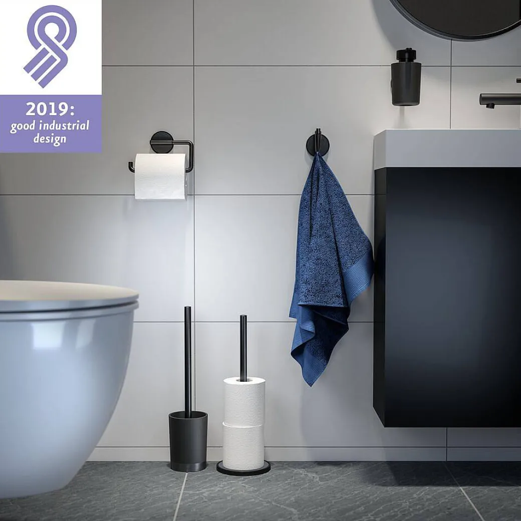 Tiger Toiletrolhouder Tune Metaal Geborsteld Zwart Hangend|Brico Discount