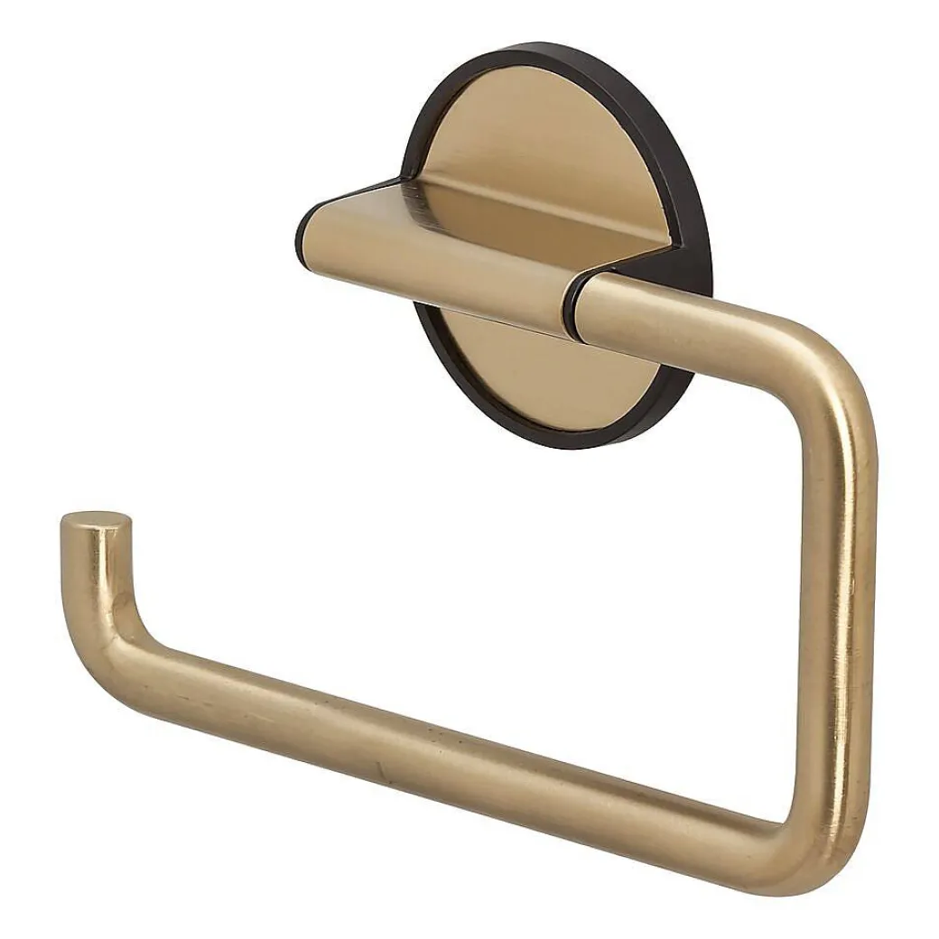 Tiger Toiletrolhouder Tune Zonder Klep Messing Geborsteld / Zwart|Brico