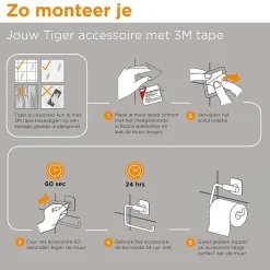 Tiger Toiletrolhouder Tune Zonder Klep Messing Geborsteld / Zwart|Brico