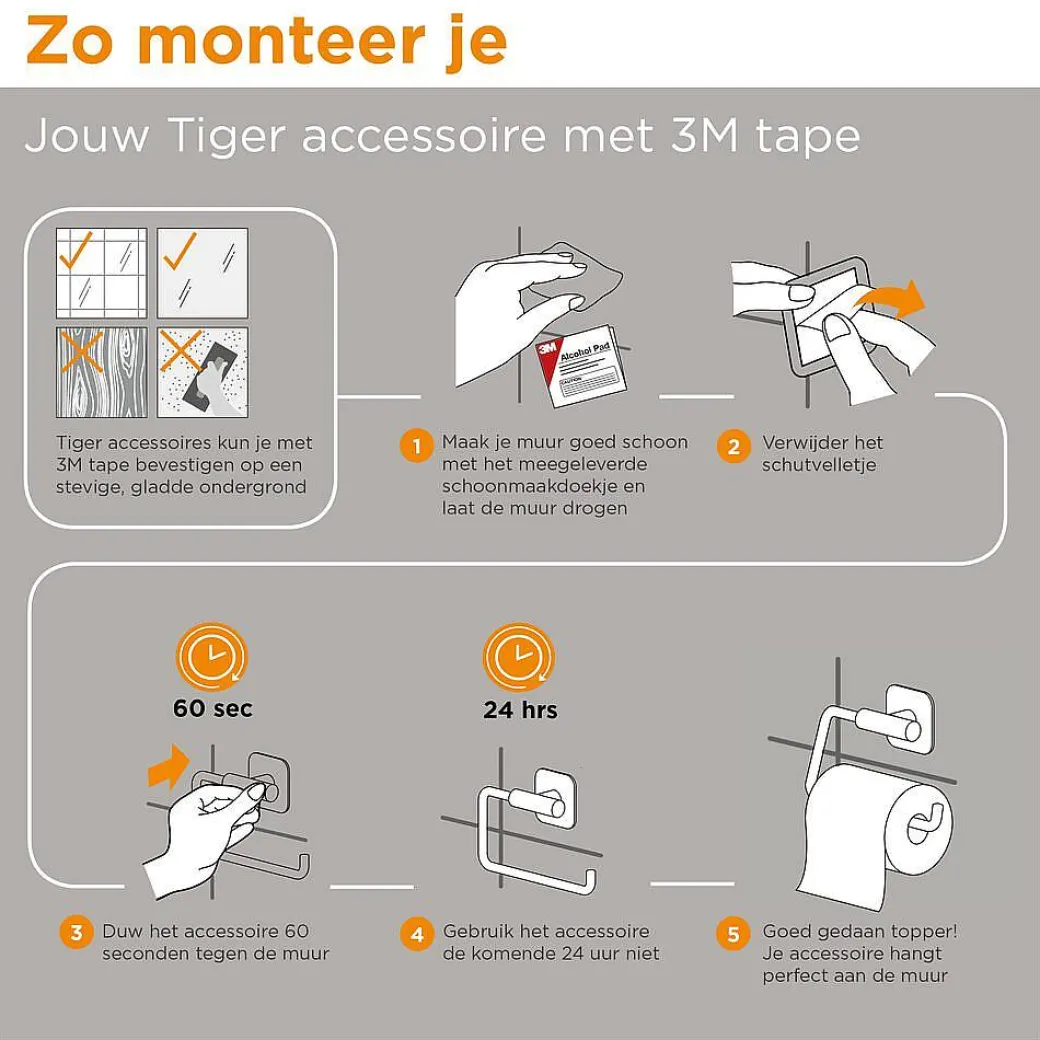 Tiger Toiletrolhouder Tune Zonder Klep Messing Geborsteld / Zwart|Brico