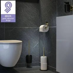 Tiger Toiletrolhouder Tune Zonder Klep Messing Geborsteld / Zwart|Brico