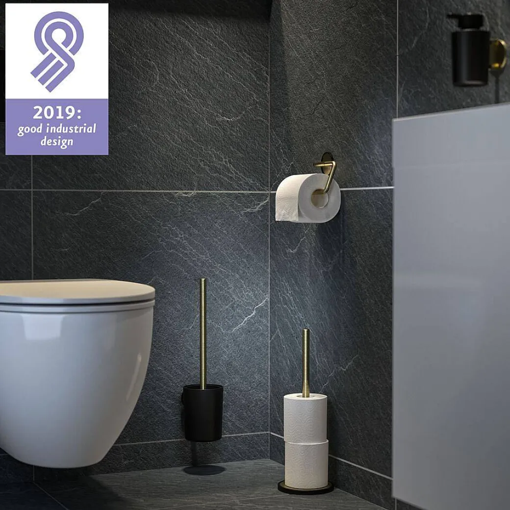 Tiger Toiletrolhouder Tune Zonder Klep Messing Geborsteld / Zwart|Brico