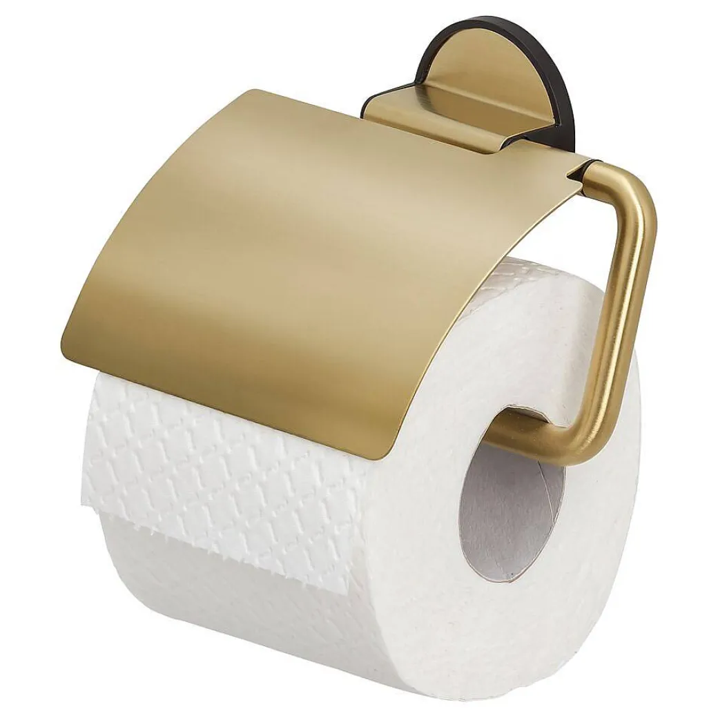 Tiger Toiletrolhouder Tune Met Klep Messing Geborsteld / Zwart|Brico Best