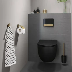 Tiger Toiletrolhouder Tune Met Klep Messing Geborsteld / Zwart|Brico Best