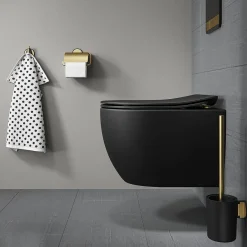 Tiger Toiletrolhouder Tune Met Klep Messing Geborsteld / Zwart|Brico Best