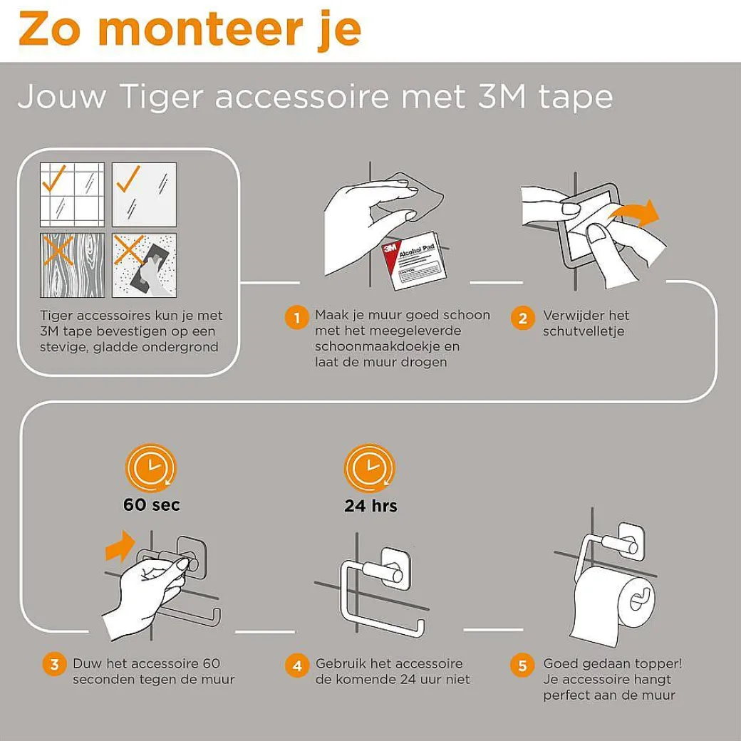 Tiger Tune Toiletborstel Met Houder Zwart Metaal Geborsteld / Zwart|Brico Best