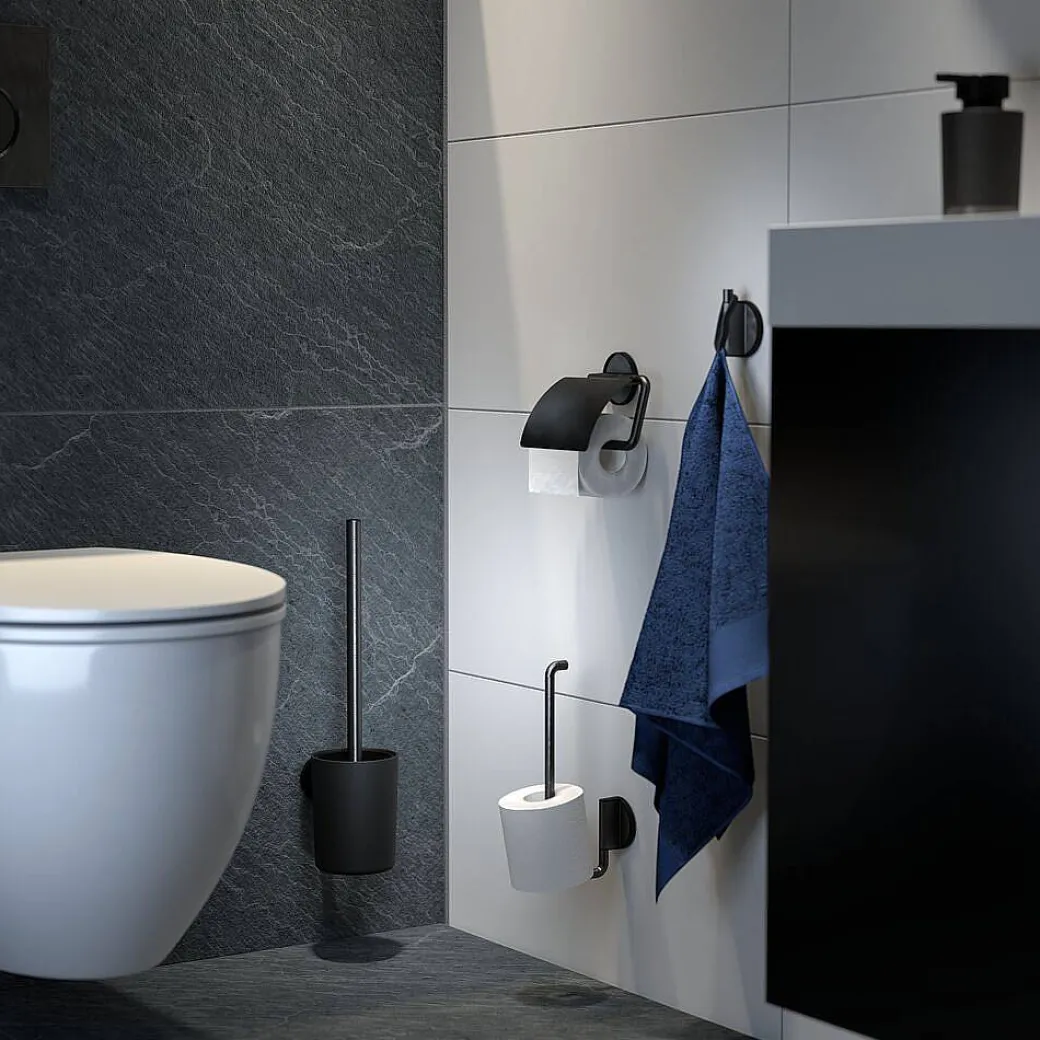 Tiger Tune Toiletborstel Met Houder Zwart Metaal Geborsteld / Zwart|Brico Best