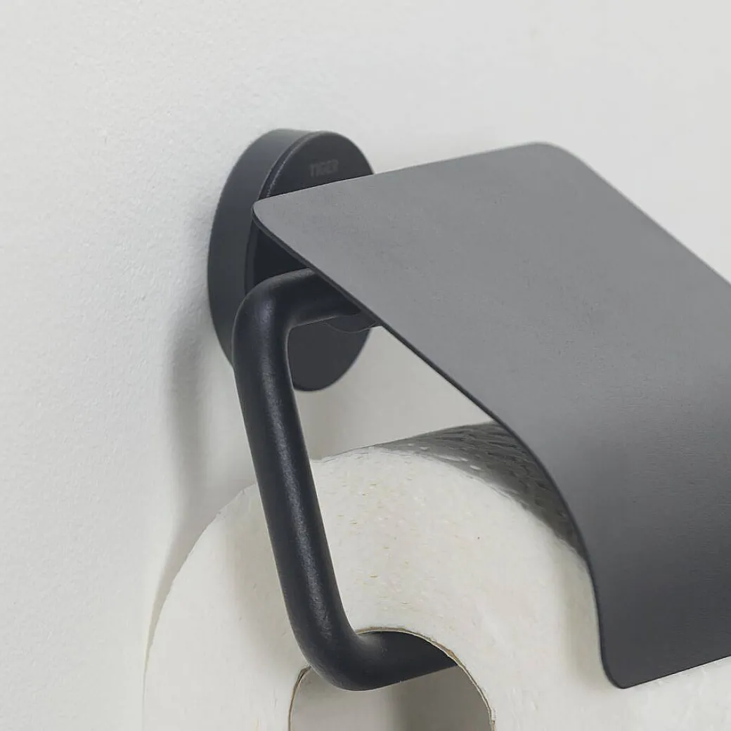 Tiger Urban Toiletrolhouder Met Klep Zwart|Brico Online