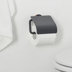 Tiger Urban Toiletrolhouder Met Klep Zwart|Brico Online